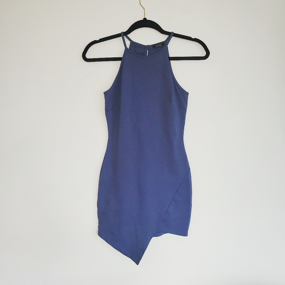 Fitted periwinkle party dress